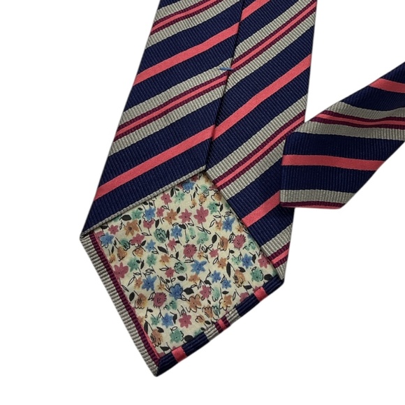 PAUL SMITH Blue/Pink Striped Silk LUXURY Tie ITALY - Picture 4 of 4